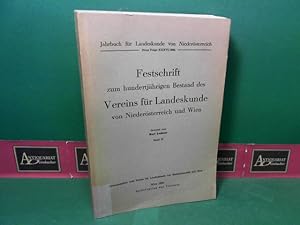 Jahrbuch für Landeskunde von Niederösterreich - Neue Folge, 36. Jahrgang, 1964, Band II. Festschr...