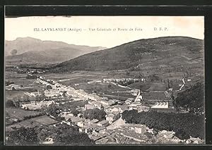 Carte postale Lavelanet, Vue générale et route de Foix