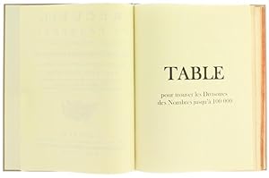 TABLE POUR TROUVER LES DIVISOIRES DES NOMBRES JUSQU'A 100 000. RECUEIL DE PLANCHES POUR LA NOUVEL...