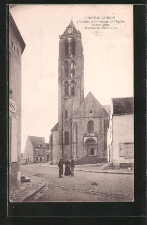 Carte postale Chateau-Landon, L'Abside et le Clocher de l'Eglise Notre Dame