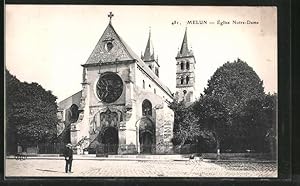 Carte postale Melun, Église Notre-Dame