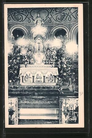 Carte postale Le Perreux, Église du Perreux, le maître Autel