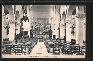 Carte postale Le Perreux, Intérieur de l'Eglise, Innenraum der l'Église