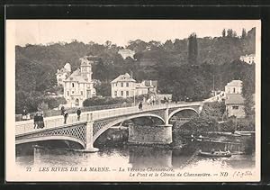 Carte postale La Varenne-Chenneviere, Le Pont et le Coteau de Chenneviere