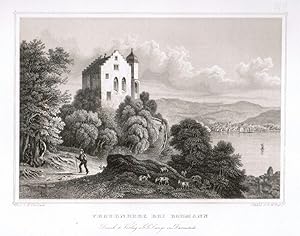 Seller image for Frauenberg bei Bodmann, im Hintergrund der See. for sale by Antiquariat Martin Barbian & Grund GbR