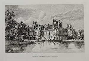 Bild des Verkufers fr Ostfacade (Cour de la Fontaine) des Schlosses zu Fontainebleau. zum Verkauf von Antiquariat Martin Barbian & Grund GbR