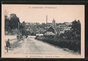 Carte postale Rugles, route de la Barre