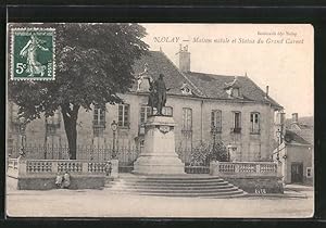 Carte postale Nolay, maison natale et statue du grand Carnot