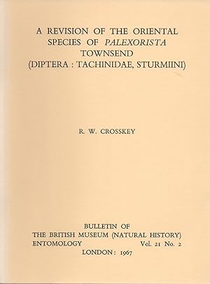 Bild des Verkufers fr A revision of the oriental species of Paexorista townsend (Diptera zum Verkauf von Clivia Mueller