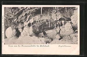 Ansichtskarte Hermannshöhle, Blick in die Kristallkammer