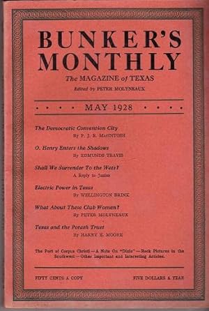 Bild des Verkufers fr Bunker's Monthly: The Magazine of Texas. May, 1928 zum Verkauf von Shamrock Books