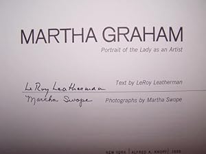 Seller image for MARTHA GRAHAM Portrait of the Lady as an Artist [Autographed] for sale by Antiquarian Bookshop