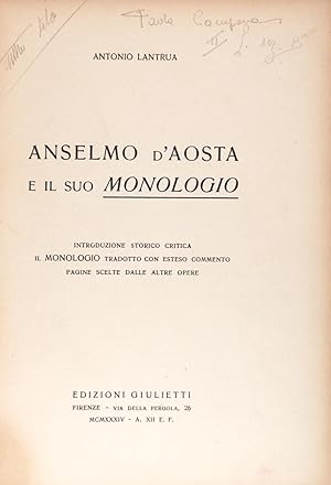 Anselmo d'Aosta e il suo monologio