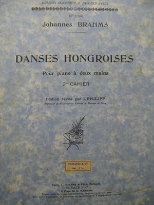 BRAHMS Johannes Danses Hongroises 2e Cahier Piano 1937