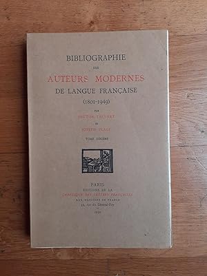 Seller image for BIBLIOGRAPHIE DES AUTEURS MODERNES DE LANGUE FRANCAISE. (1801-1949). Tome dixime. for sale by Librairie Sainte-Marie