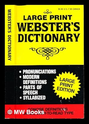 Image du vendeur pour Large Print Webster's Dictionary mis en vente par MW Books