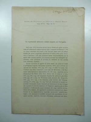 Bild des Verkufers fr Un regolamento minerario romano scoperto nel Portogallo zum Verkauf von Coenobium Libreria antiquaria