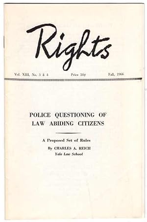 Rights Notebook. Fall, 1966. (Volume XIII Number 3 & 4)
