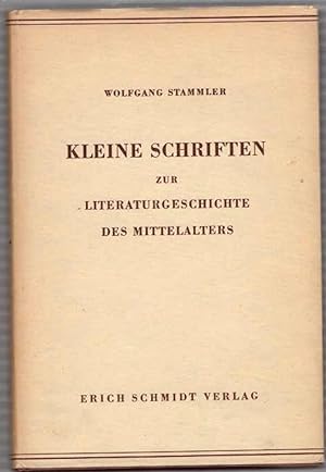 Kleine Schriften Zur Literaturgeschichte Des Mittelalters
