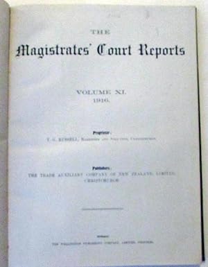 Magistrates Court Reports Volume XI 1916