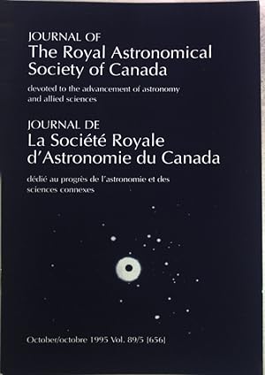 Seller image for Photographic Determination of the Eccentricity of the Earth's Orbit; in: Vol. 89/5 Journal of The Royal Astronomical Society of Canada / Journal de La Socit Royale d'Astronomie du Canada; for sale by books4less (Versandantiquariat Petra Gros GmbH & Co. KG)