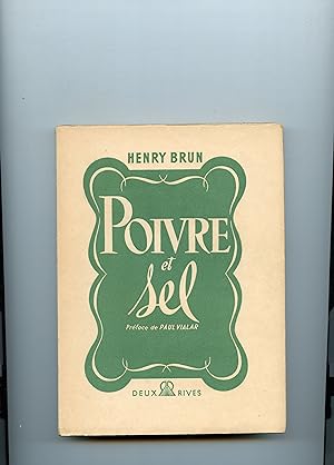Seller image for POIVRE ET SEL. Prface de Paul Vialar. for sale by Librairie CLERC