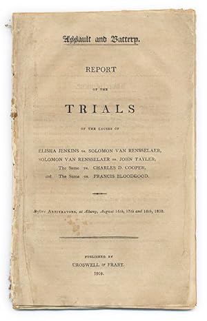 Seller image for Assault and Battery, Report of the Trials of the Causes of Elisha. for sale by The Lawbook Exchange, Ltd., ABAA  ILAB