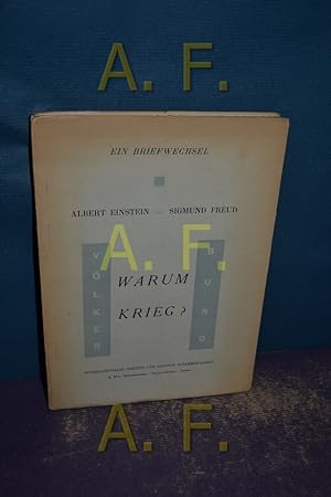 Bild des Verkufers fr Ein Briefwechsel / Warum Krieg, Vlkerbund ( Nummer 1043 von 2000 zum Verkauf von Antiquarische Fundgrube e.U.