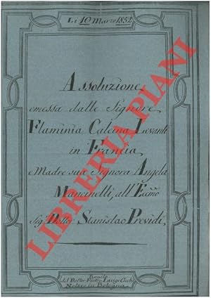 Assoluzione per due predi detti uno Turrazzolo Grande e uno Turrazzolo Piccolo posti a Crevalcore.