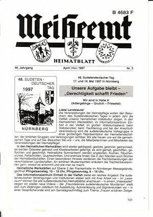 Mei Heemt Heimatblatt 46. Jahrgang April (Mai) 1997 Nr. 3 - Front: 48. Sudetendeutscher Tag 17. u...