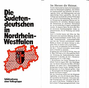 Faltprospekt: Die Sudetendeutschen in Nordrhein-Westfalen / Schicksalsweg einer Volksgruppe - Her...