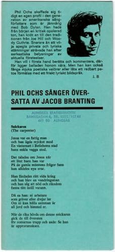 Bild des Verkufers fr Phil Ochs snger. zum Verkauf von Antiquaria Bok & Bildantikvariat AB