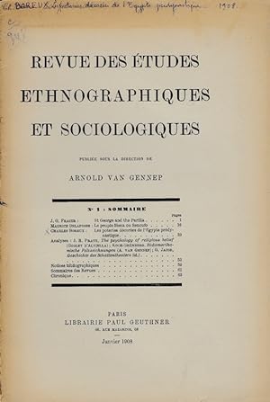 Seller image for Les poteries dcores de l'Egypte prdynastique. (Revue des tudes ethnographiques et sociologiques). for sale by Librarium of The Hague