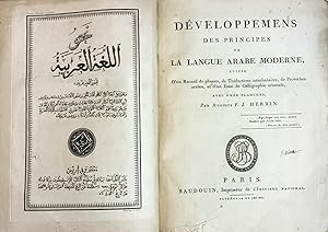 Imagen del vendedor de [Nahu al-Luga al-Arabiya] Developpemens des Principes de la Langue Arabe Moderne, Suivis D?un Recueil de Phrases, de Traductions interlineaires, de Proverbes Arabes, et d?un Essai de Calligraphie Orientale, avec Onze Planches a la venta por FOLIOS LIMITED