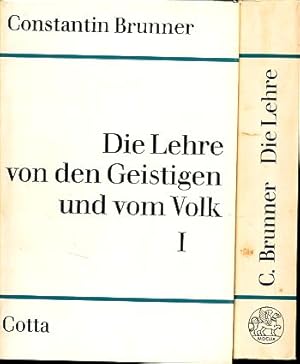 Imagen del vendedor de Die Lehre von den Geistigen und vom Volk. 2 Halbbnde. a la venta por Fundus-Online GbR Borkert Schwarz Zerfa