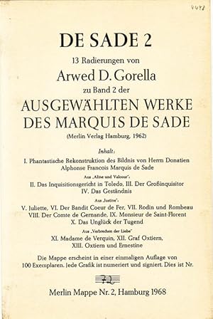 13 Radierungen von Arwed D. Gorella zu Band 2 der Ausgewählten Werke des Marquis de Sade (Merlin ...