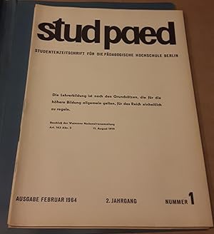 stud paed - Studentenzeitschrift für die Pädagogische Hochschule Berlin - Ausgabe Februar 1964 - ...