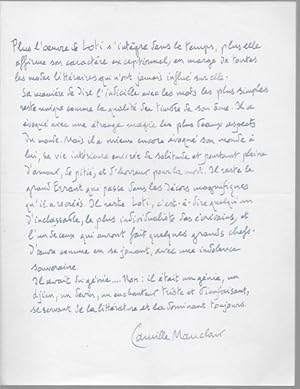 Lettre autographe signée