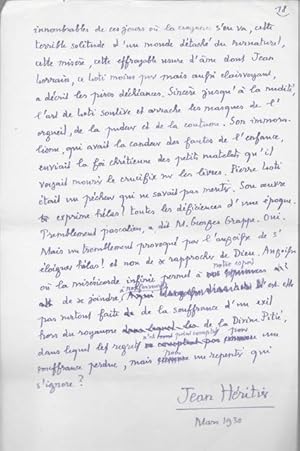 Lettre autographe signée