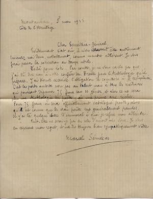 Lettre autographe signée