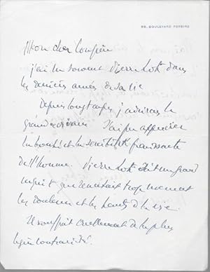 Lettre autographe signée