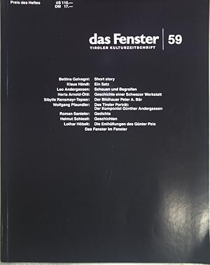 Imagen del vendedor de Das Tiroler Portrt - Der Komponist Gnther Andergassen; in: Das Fenster, Tiroler Kulturzeitschrift, Heft 59; a la venta por books4less (Versandantiquariat Petra Gros GmbH & Co. KG)