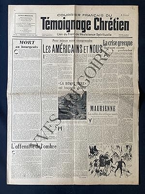 TEMOIGNAGE CHRETIEN-N°33-VENDREDI 12 JANVIER 1945