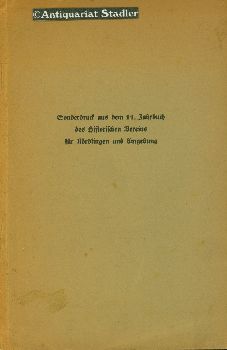 Aus meiner Nördlinger Mappe. Sonderdruck aus dem 11. Jahrbuch des Historischen Vereins für Nördli...