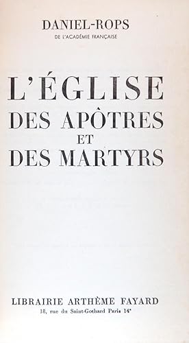 Image du vendeur pour L'glise des Aptres et des Martyrs mis en vente par FABRISLIBRIS