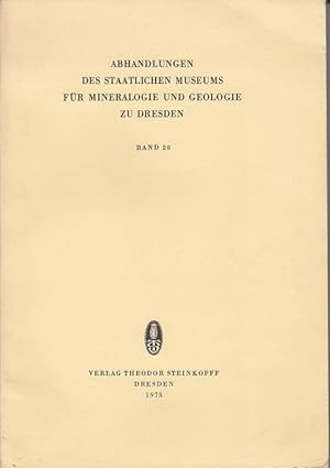 Bild des Verkufers fr Mineralogische Untersuchungen zum Problem der "Silberkiese". (=Abhandlungen des Staatlichen Museums fr Mineralogie und Geologie zu Dresden ; Band 20) zum Verkauf von Antiquariat Carl Wegner