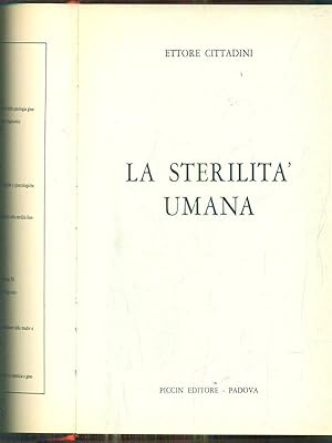 Bild des Verkufers fr La sterilita' umana zum Verkauf von Librodifaccia