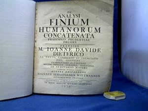 Image du vendeur pour De analysi finum humanorum concatenata praecipuo prudentiae decore. mis en vente par Antiquariat Michael Solder