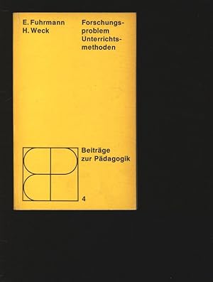 Immagine del venditore per Forschungsproblem Unterrichtsmethoden. venduto da Antiquariat Bookfarm