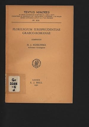 Bild des Verkufers fr Florilegium iurisprudentiae graeco-romanae. Textus minores, XIII. zum Verkauf von Antiquariat Bookfarm